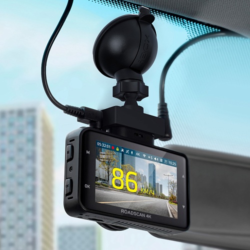 Видеорегистратор без базы камер iBOX RoadScan 4K WiFi Dual + Камера заднего вида RC FHD11